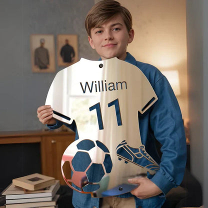 Personalized Soccer Jersey LED Mirror | Custom Name & Number